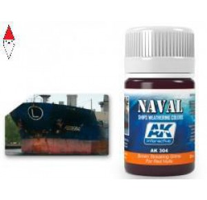 , , , SMALTO MODELLISMO AK INTERACTIVE BROWN STREAKING GRIME FOR RED HULLS