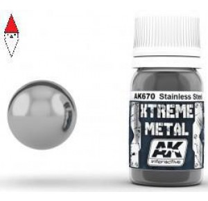 , , , VERNICE METALLICA MODELLISMO AK INTERACTIVE XTREME METAL STAINLESS STEEL