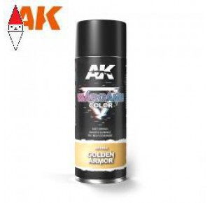 , , , SPRAY PLASTICA MODELLISMO AK INTERACTIVE GOLDEN ARMOR SPRAY 400ML