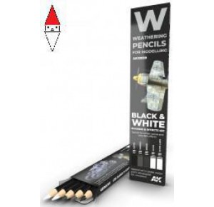 , , , MATITA MODELLISMO AK INTERACTIVE WATERCOLOR PENCIL SET BLACK AND WHITE