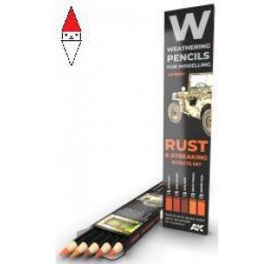 , , , MATITA MODELLISMO AK INTERACTIVE WATERCOLOR PENCIL SET RUST AND STREAKING
