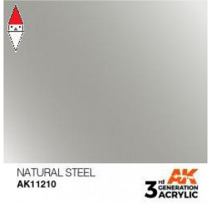 , , , ACRILICO MODELLISMO AK INTERACTIVE NATURAL STEEL 17ML