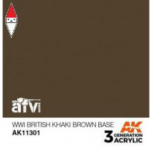 , , , ACRILICO MODELLISMO AK INTERACTIVE WWI BRITISH KHAKI BROWN BASE