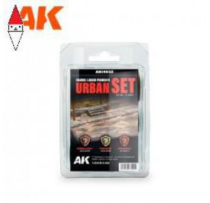 , , , PIGMENTI MODELLISMO AK INTERACTIVE URBAN SET - LIQUID PIGMENT