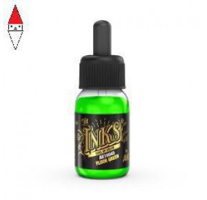 , , , ACRILICO MODELLISMO AK INTERACTIVE FLUOR GREEN - THE INKS 30ML