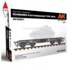 , , , AK INTERACTIVE 1/35 GERMAN RAILWAY SCHWERER PLATTFORMWAGEN TYME SSYS