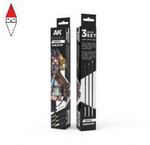 , , , AK INTERACTIVE TABLETOP SYNTETHIC BRUSHES SET (3 BRUSHES)