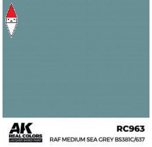 , , , LACQUER PAINT MODELLISMO AK INTERACTIVE RAF MEDIUM SEA GREY BS381C/637 17ML