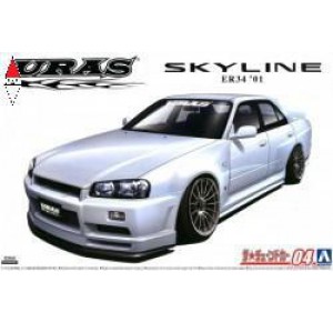 , , , AOSHIMA 1/24 URAS ER34 SKYLINE TYPE-R 01 NISSAN