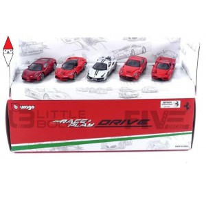 , , , MODELLINO STATICO BBURAGO 1/64 FERRARI RACE + PLAY 5-PK. (HORIZONTAL PACK)