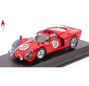 , , , 1/43 BEST MODEL ALFA ROMEO 33.2 N37 TEST 24hLE MANS 1968GOSSELIN-TROSCH RED BLUE