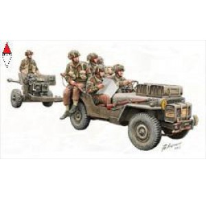 , , , BRONCO 1/35 6 PDR ANTI-TANK GUN(AIRBORNE) WITH 1/4TON