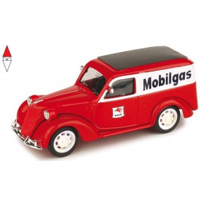 , , , 1/43 BRUMM FIAT 1100 E VAN MOBILGAS 1956 RED WHITE