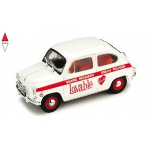 , , , 1/43 BRUMM FIAT 600D - ABBIGLIAMENTO INTIMO LOVABLE 1965 WHITE RED