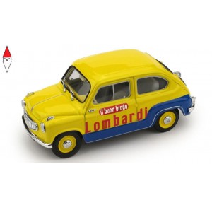 , , , 1/43 BRUMM FIAT 600 BRODO LOMBARDI 1960 YELLOW BLUE