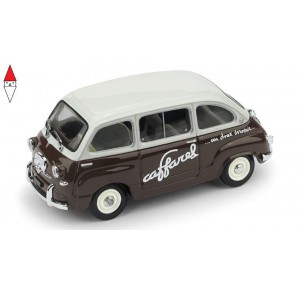 , , , 1/43 BRUMM FIAT 600 MULTIPLA CIOCCOLATO CAFFAREL 1956