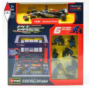 , , , 1/43 BURAGO RED BULL F1  RB19 DIORAMA GARAGE PIT-STOP TEAM ORACLE RED BULL