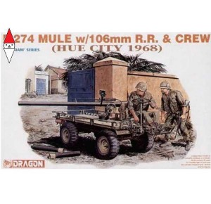 , , , DRAGON 1/35 M274 MULE W/106MM R.R. AND CREW (HUE CITY 1968)