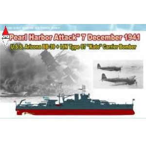 , , , DRAGON 1/700 U.S.S. ARIZONA BB-39 W/TYPE 97 KATE CARRIER BOMBER PEARL HARBOR