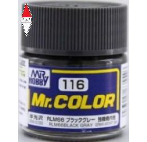 , , , LACQUER PAINT MODELLISMO GUNZE MR.COLOR RLM66 BLACK GRAY - 10ML