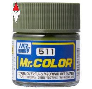 , , , LACQUER PAINT MODELLISMO GUNZE MR.COLOR RUSSIAN GREEN 4BO - 10ML