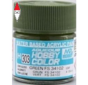 , , , ACRILICO MODELLISMO GUNZE AQUEOUS HOBBY COLORS GREEN FS 34102 - 10ML