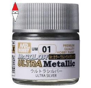 , , , VERNICE METALLICA MODELLISMO GUNZE MR.COLOR ULTRA METALLIC ULTRA SILVER - 10ML