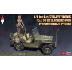 , , , HASEGAWA 1/24 1/4 TON 4X4 TRUCK W/CAL.50 M2 MACH. GUN