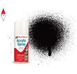 , , , SPRAY PLASTICA MODELLISMO HUMBROL NO 85 BLACK SATIN - MODELLERS SPRAY 150 ML