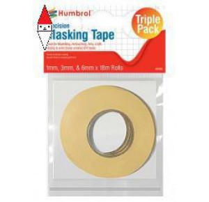 , , , HUMBROL MASKING TAPE SET 1MM. 3MM AND 6MM X18M ROLLS