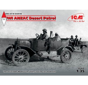 , , , ICM 1/35 WWI ANZAC DESERT PATROL (MODEL T LCP UTILITY TOURING)