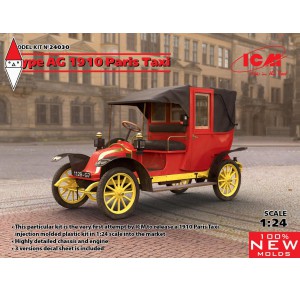 , , , ICM 1/24 TYPE AG 1910 PARIS TAXI (NEW MOLDS)