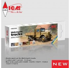 , , , ACRILICO MODELLISMO ICM ACRYLIC PAINT SET FOR WEHRMACHT TRUCKS