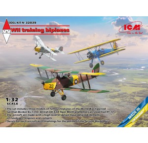 , , , ICM 1/32 WWII TRAINING BIPLANES (FOCKER B 131D DH.82A TIGER MOTH STEARMAN PT-17)