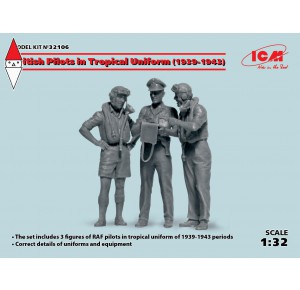 , , , ICM 1/32 BRITISH PILOTS IN TROPICAL UNIFORM (1939-1943) (3 FIGURES) (NEW MOLDS)