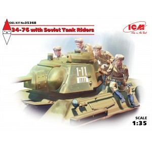 , , , ICM 1/35 T-34-76 WITH SOVIET TANK RIDERS