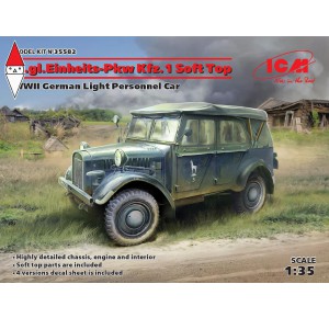 , , , ICM 1/35 LE.GL.EINHEITZ-PKW KFZ.1 SOFT TOP WWII GERMAN LIGHT PERSONNEL CAR