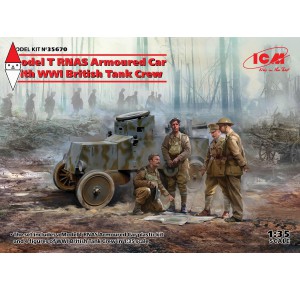 , , , ICM 1/35 MODEL T RNAS ARMOURED CAR WITH WWI BRITISH TANK CREW