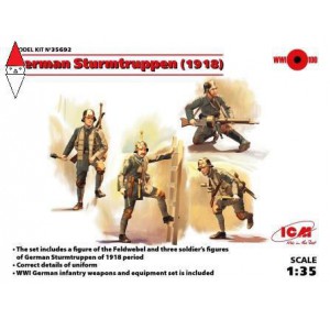, , , ICM 1/35 GERMAN STURMTRUPPEN (1918) (4 FIGURES) (NEW MOLDS)