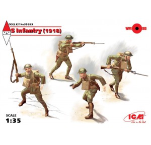 , , , ICM 1/35 US INFANTRY (1918) (4 FIGURES) (NEW MOLDS)