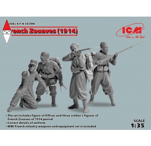 , , , ICM 1/35 FRENCH ZOUAVES (1914) (4 FIGURES) (NEW MOLDS)