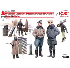 , , , ICM 1/48 WWII GERMAN LUFTWAFFE PILOTS AND GROUND PERSONNEL IN WINTER UNIFORM