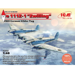 , , , ICM 1/48 HE 111Z-1 ZWILLING WWII GERMAN GLIDER TUG