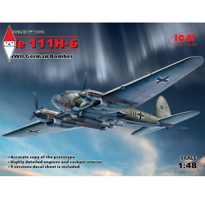 , , , ICM 1/48 HE 111H-6 WWII GERMAN BOMBER