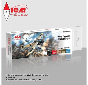 , , , ICM ACRYLIC SETS WWI GERMAN AVIATIONS  (6 BOTTLES X 12 ML)