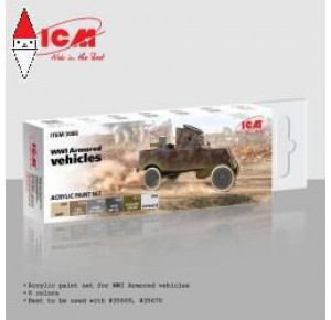 , , , ICM ACRYLIC SETS WWI ARMORED VEHICLES  (6 BOTTLES X 12 ML)