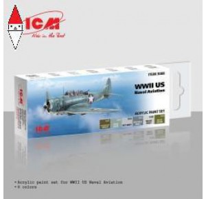, , , ICM ACRYLIC SETS WWII U.S. NAVAL AVIATION (6 BOTTLES X 12 ML)