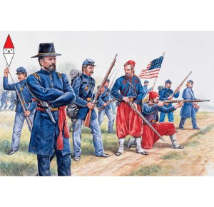 , , , ITALERI 1/72 UNION INFANTRY AND ZOUAVES AMERICAN CIVIL WAR