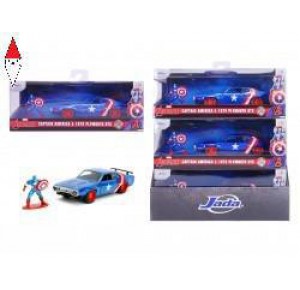 , , , JADA 1/32 MARVEL CAPTAIN AMERICA 1972 PLYMOUTH GTX