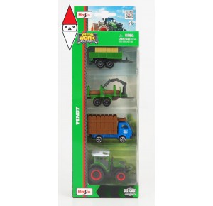 , , , 1/64 MAISTO FENDT SET 4X 209 VARIO TRACTOR 2022 TRUCK